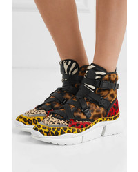 Chaussures de sport imprimées léopard marron Chloé