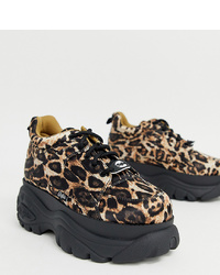Chaussures de sport imprimées léopard noires Buffalo