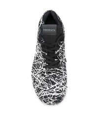 Chaussures de sport imprimées noires et blanches Premiata