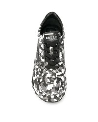 Chaussures de sport imprimées noires et blanches Bally