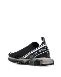 Chaussures de sport imprimées noires et blanches Dolce & Gabbana