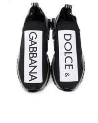 Chaussures de sport imprimées noires et blanches Dolce & Gabbana