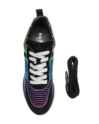Chaussures de sport imprimées noires Hogan