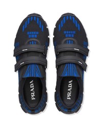 Chaussures de sport imprimées noires Prada