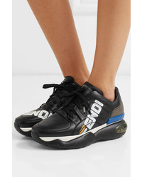 Chaussures de sport imprimées noires Fendi