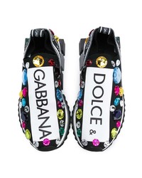 Chaussures de sport imprimées noires Dolce & Gabbana