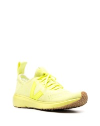 Chaussures de sport jaunes Rick Owens X Veja