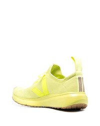 Chaussures de sport jaunes Rick Owens X Veja