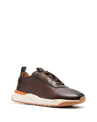 Chaussures de sport marron foncé Santoni