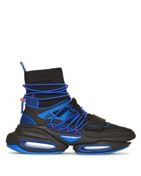 Chaussures de sport noir et bleu Balmain