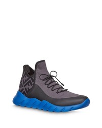 Chaussures de sport noir et bleu Fendi