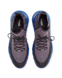 Chaussures de sport noir et bleu Fendi