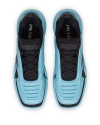 Chaussures de sport noir et bleu Prada