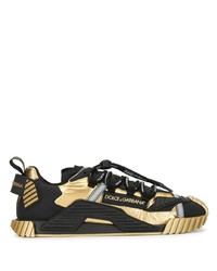 Chaussures de sport noir et doré Dolce & Gabbana