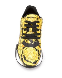 Chaussures de sport noir et doré Versace
