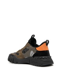 Chaussures de sport noir et orange Valentino Garavani