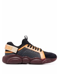 Chaussures de sport noir et orange Moschino