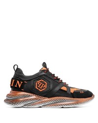 Chaussures de sport noir et orange Philipp Plein