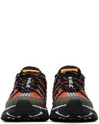 Chaussures de sport noir et orange Versace