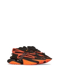 Chaussures de sport noir et orange Balmain