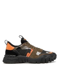 Chaussures de sport noir et orange Valentino Garavani