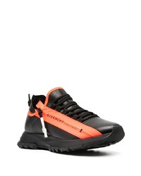 Chaussures de sport noir et orange Givenchy