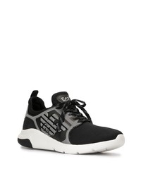 Chaussures de sport noires et blanches Ea7 Emporio Armani