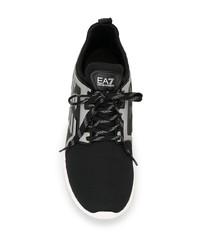 Chaussures de sport noires et blanches Ea7 Emporio Armani