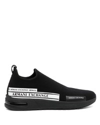 Chaussures de sport noires et blanches Armani Exchange