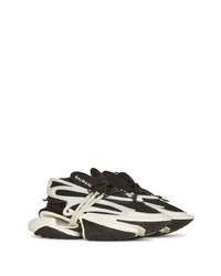 Chaussures de sport noires et blanches Balmain