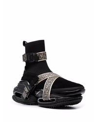 Chaussures de sport noires et blanches Balmain