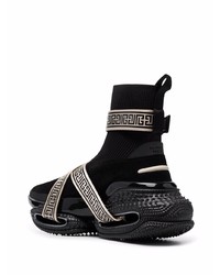 Chaussures de sport noires et blanches Balmain