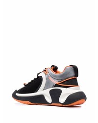 Chaussures de sport noires et blanches Balmain