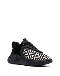 Chaussures de sport noires et blanches Balmain