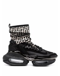 Chaussures de sport noires et blanches Balmain