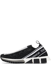 Chaussures de sport noires et blanches Dolce & Gabbana