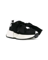 Chaussures de sport noires et blanches MM6 MAISON MARGIELA