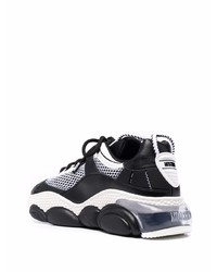 Chaussures de sport noires et blanches Moschino