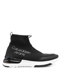 Chaussures de sport noires et blanches Calvin Klein Jeans