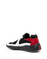 Chaussures de sport noires et blanches Prada