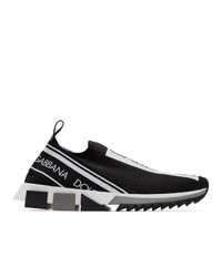 Chaussures de sport noires et blanches Dolce and Gabbana