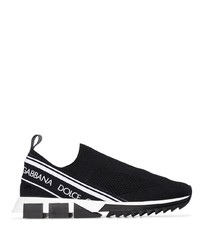Chaussures de sport noires et blanches Dolce & Gabbana