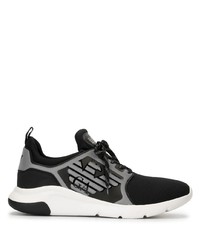 Chaussures de sport noires et blanches Ea7 Emporio Armani