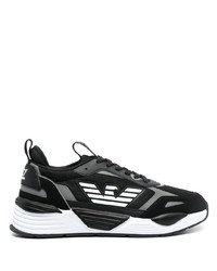 Chaussures de sport noires et blanches Ea7 Emporio Armani