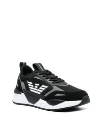 Chaussures de sport noires et blanches Ea7 Emporio Armani