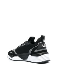 Chaussures de sport noires et blanches Ea7 Emporio Armani