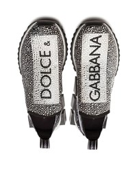 Chaussures de sport noires et blanches Dolce & Gabbana