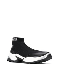 Chaussures de sport noires et blanches Sergio Rossi