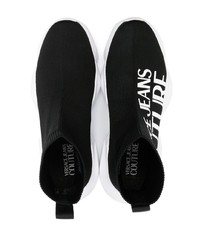 Chaussures de sport noires et blanches VERSACE JEANS COUTURE