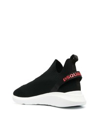 Chaussures de sport noires et blanches DSQUARED2